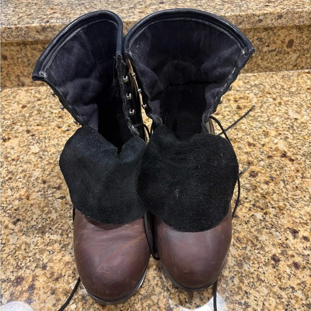 J. Chisholm Men’s Western Riding Boots Black Brown Leather Made in USA 9 ?